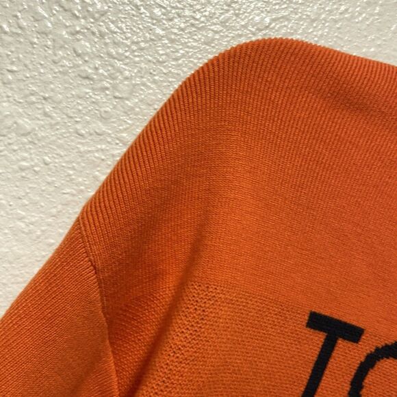 tommy hilfiger sweater small black knit cropped orange spell out $79 nwt tt - Picture 6 of 11